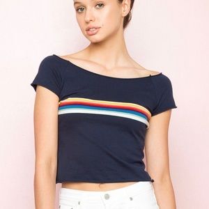 brandy melville striped rainbow shirt